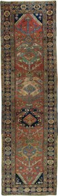 Heriz Tappeto persiano 110x360 Rosso (Iran) Annodato A Mano