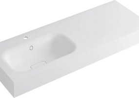 Lavabo a incasso rettangolare vasca a sinistra L 120.5 x H 15 x P 46 cm in resina bianco opaco