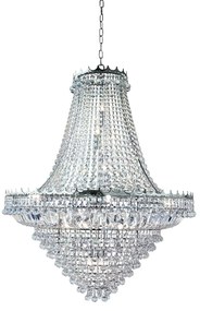 Lampadario Classico Versailles Acciaio Cromo Vetro 19 Luci E14