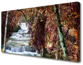 Quadro su tela Cascata della natura della foresta 100x50 cm