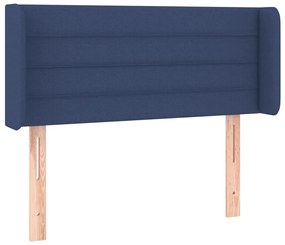 Testiera ad orecchio blu 93x16x78/88cm in tessuto