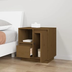 Comodini 2 pz miele 50x34x50 cm in legno massello di pino