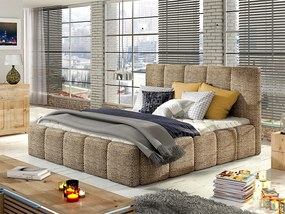 Letto matrimoniale con box contenitore Seychelles - 160 x 200 cm , Tessuto sabbia grezzo