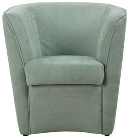 Poltrona verde menta in tessuto antimacchia con design moderno