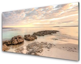 Quadro di vetro Paesaggio spiaggia mare 100x50 cm
