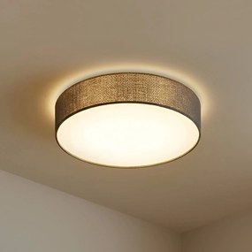 Plafoniera soffitto Sebatin Lindby, dimmerabile, Alluminio / Grigio / Zincato, Camera da letto, Tessuto / Stoffa / Seta, Moderno, Plafoniera