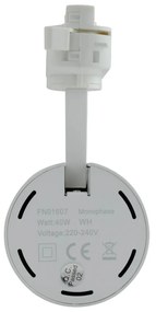 Faro LED 40W Monofase 38°/60° 130LM/W CRI92 no Flickering Colore Bianco Freddo 6.000K