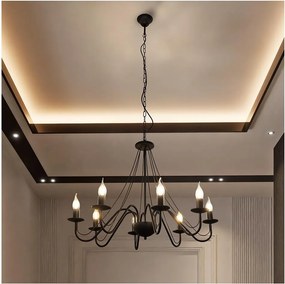 Lampadario a catena MALBO 8xE14/10W/230V nero