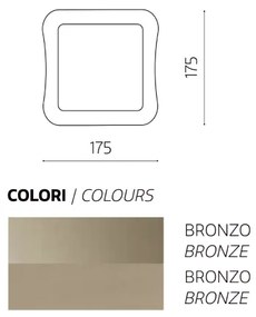 Specchio quadrato DUNE 175x175 cm con cornice in vetro Bronzo