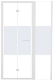 Porta doccia rettangolare Record 120 x 70 cm, H 195 cm in vetro, spessore 60 mm serigrafato bianco