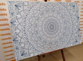 Stampa su tela – Mandala decorativa dettagliata in blu