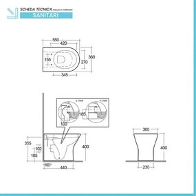 Vaso filomuro Rak serie Resort con scarico Rimless a parete o a terra