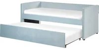 Letto estraibile 90 x 200 cm Velluto azzurro Singolo doghe in legno Daybed Glamour Borchie decorative