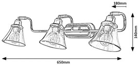 Rabalux 3209 - Faretto da bagno ANTOINE 3xE14/40W/230V IP44