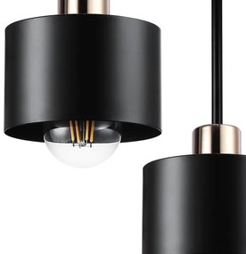 Lampadario a sospensione con supporto rigido 3xE27/35W/230V diametro 30 cm nero/oro