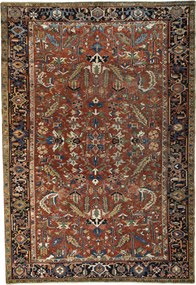Heriz Tappeto 340 x 230 Rosso (Iran) Annodato A Mano