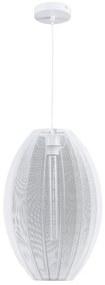 Lampadario a sospensione con filo KAREI 1xE27/20W/230V diametro 30 cm bianco