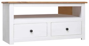Mobile Porta Tv Angolare Bianco 93x49x49cm İn Pino Serie Panama /