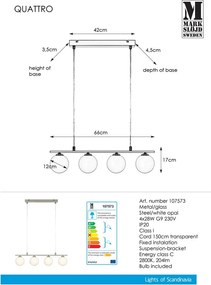 Apparecchio a sospensione in metallo Quattro - Markslöjd