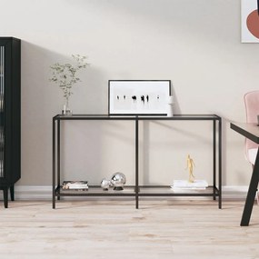 Tavolo Consolle Trasparente 140x35x75,5 Cm İn Vetro Temperato /