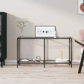 Tavolo Consolle Trasparente 140x35x75,5 Cm İn Vetro Temperato /