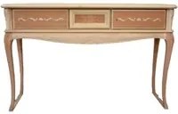 Consolle classica 3 cassetti intarsiata legno grezzo l.131 p.39 h.81 - Mobili 2G