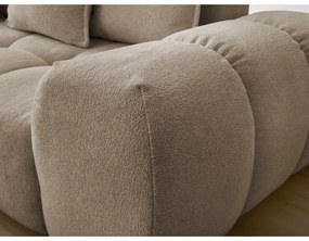 Divano angolare grigio tortora allungabile e con contenitore (penisola a sinistra/a L) con rivestimento in ciniglia Everest – Bobochic Paris