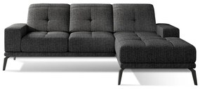 Divano angolare nero (con penisola a destra/con chaise lounge) Torrense – ELTAP