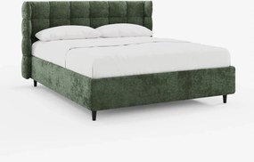 RAGNAR letto imbottito con vano contenitore e testiera capitonné avvolgente - elegante tessuto certificato Oeko-Tex®