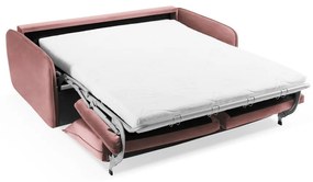 Divano letto in velluto rosa 194 cm Vienna - Cosmopolitan Design