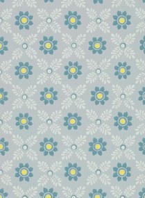 Little Greene Tapete Ditsy Block - Bone China Blue