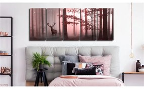 Quadro Morning (5 Parts) Narrow Pink  Colore Rosa, Dimensioni e Misure 200x80