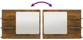 Specchio da bagno rovere fumo 60x10,5x45cm in legno multistrato