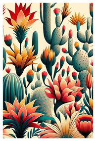 Quadro su tela – Cactus e fiori esotici