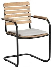 Confezione da 4 sedie da giardino con braccioli in legno di teak e - Sklum