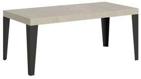 Tavolo allungabile Flame Premium con gambe e telaio antracite, Noce / 90x130/390 cm