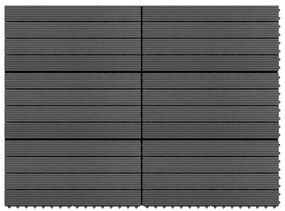 Piastrelle Per Decking İn Wpc 6 Pz 60x30 Cm 1,08 M² Nere /