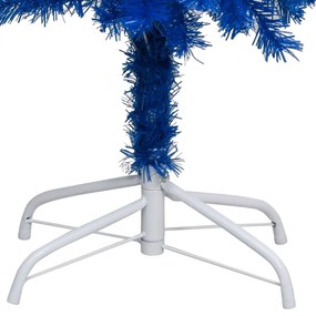 Albero di Natale Preilluminato con Palline Blu 180 cm PVC