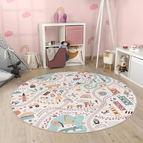 Tappeto da gioco per bambini lavabile ø120 cm Furry World – Mila Home