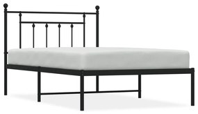 Giroletto con testiera in metallo nero 107x203 cm