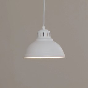 Luminex Lampada a sospensione Sven, a 1 luce, bianco, acciaio, E27