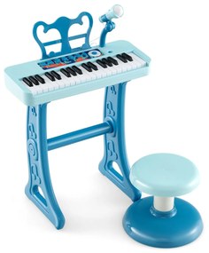 Costway Pianoforte per bambini a 37 tasti con microfono regolabile e leggio rimovibile, Strumento musicale elettronico 3 Colori