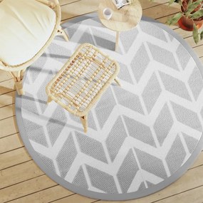 Tappeto Da Esterno Arakıl Grigio Ø160 Cm İn Pp /