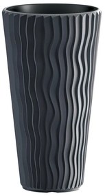 Vaso per piante e fiori SANDY PROSPERPLAST in polipropilene antracite H 70.8 cm Ø 39 cm