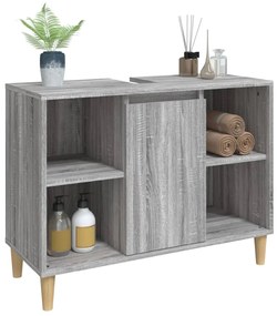 Mobile lavabo grigio sonoma 80x33x60 cm in legno multistrato