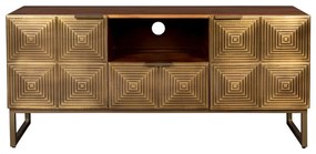 Tavolo TV in legno di mango color oro 40x60 cm Volan - Dutchbone