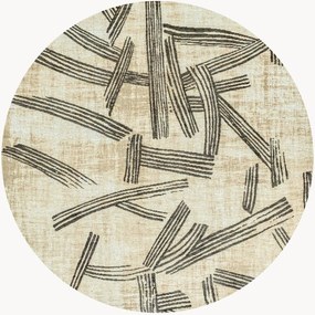 Tappeto rotondo jacquard lavabile da interno-esterno Kanji