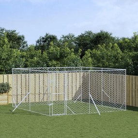 Cuccia Per Cani Da Esterno Argento 4x4x2 M İn Acciaio Zincato /
