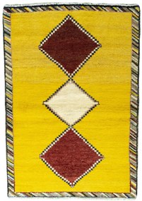 Gabbeh Tappeto persiano 150 x 100 Giallo (Iran) Annodato A Mano