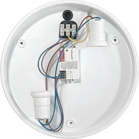 Applique Quadrata sensore di Movimento 2xE27 a Luce Diffusa IP65 Bianca